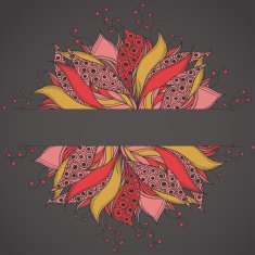 Template for card with fantasy flower N5