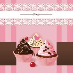 Vintage Cupcake Background N2