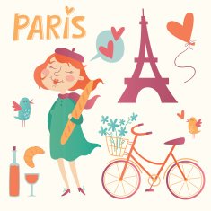 Love Paris vector set