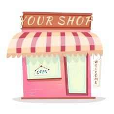 Your Retro Shop Icon House Cartoon Isolated Vector Illustration