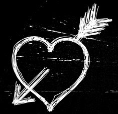 Heart symbol on black grunge background