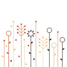Simple abstract spring flowers design N2