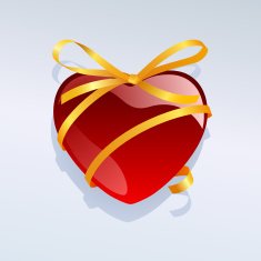 Heart Shape Gem With Ribbon