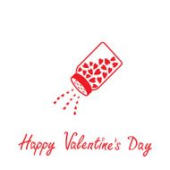 Salt shaker with hearts inside Happy Valentines day