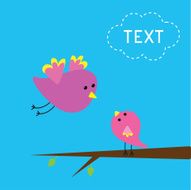 Flying bird and baby bird Card N2