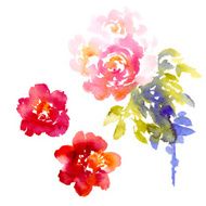 Vector background with pink watercolor bouquet N10