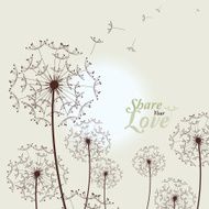 Love Card With Dandelions N2