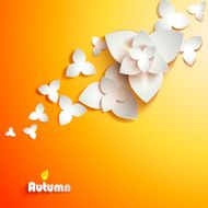 Abstract paper flowers Autumn background N4