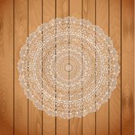 wood texture with a lace cloth