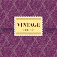 Vintage Victorian vector purple background with silhouettes of flowers