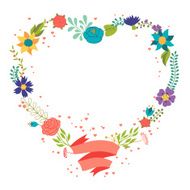 Romantic background of various flowers in retro style N16