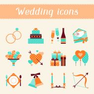 Set of retro wedding icons and design elements N2