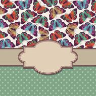 vector vintage frame with butterflies N10
