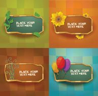 Floral banners set