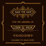 Wedding Invitation Card - Art Deco Style N2