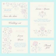 Invitation card set in delicate pastel colors
