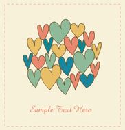 Decorative love banner with hearts in circle N2