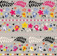 Birds and flowers pattern N3