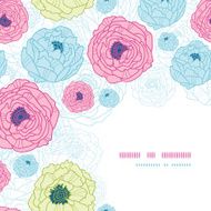 Lovely flowers corner seamless pattern background