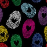 Seamless vector thumb print heart