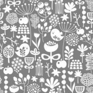 Beautiful seamless texture with birds and flowers