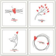 Valentines Day greeting cards - vector illustration