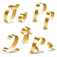 Ribbon alphabet OPQR