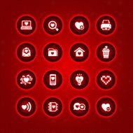 Set valentine&#039;s day icons love on the Internet symbols N2