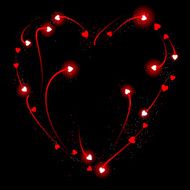 Swirly fireworks heart