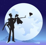 bride and bridegroom in romantic night
