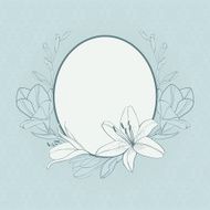 Vintage floral frame with flowers