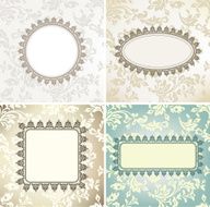 Set of vintage frames for seamless background