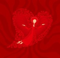 Love goes cupid heart angel