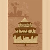 chocolate cake in a candy store