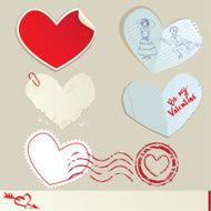 Set of paper hearts Valentine`s Day Design