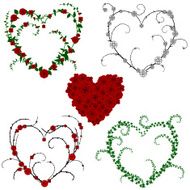 Flower and vine hearts