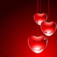 Hanging Glass Hearts