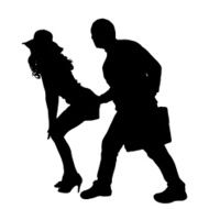 Vector silhouette of a man with sexy woman N24