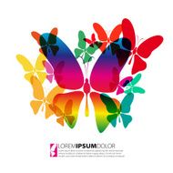 Greeting card with paper butterfly - design vector eps10 N7