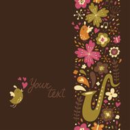 Floral design element with saxophone N4