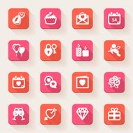 Valentines Day flat icons Colorful N2