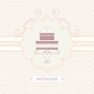 Wedding invitation with cake N2