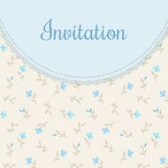Blue lace frame on floral background