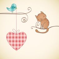 Card design with smiling cat N2