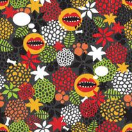 Seamless pattern with crazy mouth