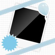 scrapbook elements with photos frame vector illustration N11