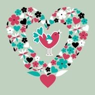 Trendy communication bird love