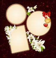 Vector background with beautiful flowers and lace ornaments