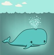 Whale girl blowing bubbles