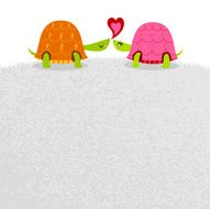 Tortoise love turtle couple happy animal valentine illustration vector